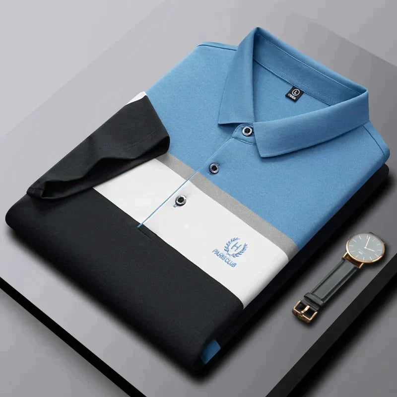 High-end luxury brand letter-embroidered POLO shirt Men's short ...